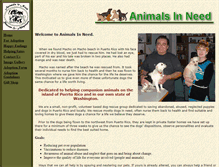 Tablet Screenshot of animalsinneed.net